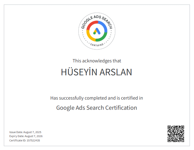 Google ADS Sertifikası